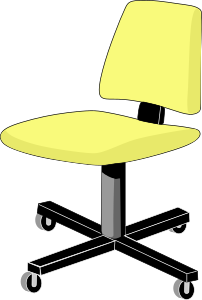 yellow secretarial office chair