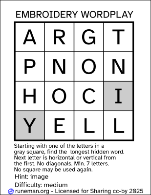 embroidery word search
