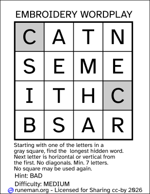 embroidery word search