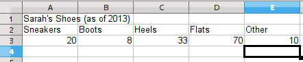 shoe data