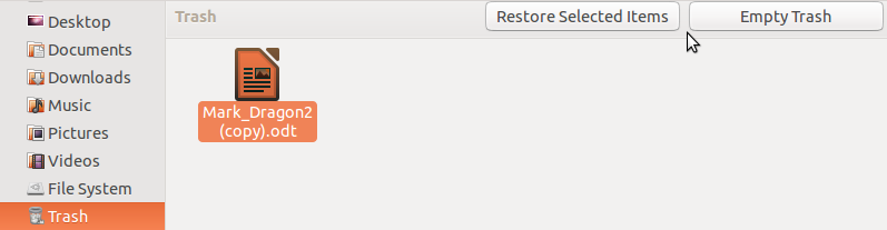 restoring a file from trash