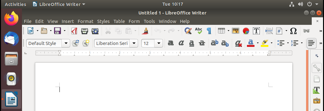 text in LibreOffice