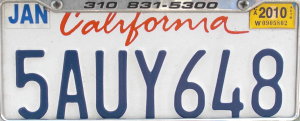 image: California plate