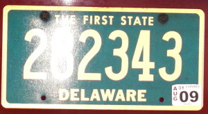 image: Delaware plate