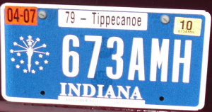 image: plate Indiana