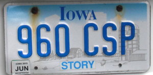 image: plate Iowa