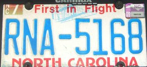 plate image: North Carolina