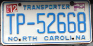 image: North Carolina transporter plate