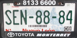 image: Nuevo Leon, Mexico plate