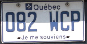 image: Quebec, Ca plate