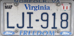 image: Virginia plate