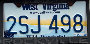 image: plate West Virginia